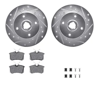 R1 Concepts WGSH1-74038 eLINE Rotor - Drilled & Slotted - Silver W/ Performance Pads